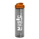 a translucent orange lid & transparent smoke bottle 24 oz slim fit water bottle with flip lid