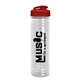 a translucent red lid & clear bottle 24 oz slim fit water bottle with flip lid