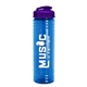 a translucent violet lid & transparent blue bottle 24 oz slim fit water bottle with flip lid