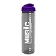 a translucent violet lid & transparent smoke bottle 24 oz slim fit water bottle with flip lid