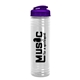 a translucent violet lid & clear bottle 24 oz slim fit water bottle with flip lid