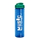 a translucent teal lid & transparent blue bottle 24 oz slim fit water bottle with flip lid