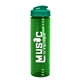 a translucent teal lid & transparent green bottle 24 oz slim fit water bottle with flip lid
