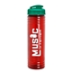 a translucent teal lid & transparent red bottle 24 oz slim fit water bottle with flip lid