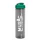a translucent teal lid & transparent smoke bottle 24 oz slim fit water bottle with flip lid