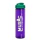a translucent teal lid & transparent violet bottle 24 oz slim fit water bottle with flip lid