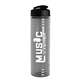 aerial view a black lid & transparent smoke bottle 24 oz slim fit water bottle with flip lid, image 1 of 2