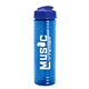 a royal blue lid & transparent blue bottle 24 oz slim fit water bottle with flip lid