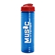 a red lid & transparent blue bottle 24 oz slim fit water bottle with flip lid