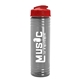 a red lid & transparent smoke bottle 24 oz slim fit water bottle with flip lid