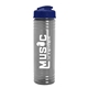 a navy blue lid & transparent smoke bottle 24 oz slim fit water bottle with flip lid
