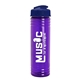a navy blue lid & transparent violet bottle 24 oz slim fit water bottle with flip lid