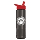 a red lid & smoke bottle wave tritan(r) bottle with flip - straw lid - 24 oz