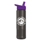 a violet lid & smoke bottle wave tritan(r) bottle with flip - straw lid - 24 oz
