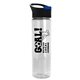 a black with blue flip tab lid & clear bottle the wave - 24 oz tritan(tm) bottle with pop - up lid