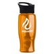 a black lid & orange bottle poly - pure - 27 oz transparent bottle with pop - up lid