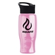 a black lid & pink bottle poly - pure - 27 oz transparent bottle with pop - up lid
