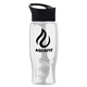 a black lid & clear bottle poly - pure - 27 oz transparent bottle with pop - up lid