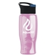 a black with blue flip tab lid & pink bottle poly - pure - 27 oz transparent bottle with pop - up lid