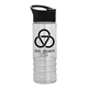 a black lid & clear bottle salute - 24 oz bottle with pop - up sip lid