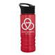 a black lid & transparent red bottle salute - 24 oz bottle with pop - up sip lid