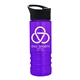 a black lid & transparent violet bottle salute - 24 oz bottle with pop - up sip lid