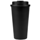 aerial view a black 17 oz recycled coffee grounds eco - friendly mug, image 1 of 2