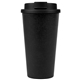 aerial view a black 17 oz eco - friendly wheat straw coffee mug, image 1 of 3