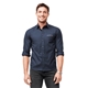 aerial view a navy mens untuckit castello wrinkle - free long sleeve slim - fit button up shirt, image 1 of 5