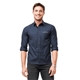 aerial view a navy mens untuckit castello wrinkle - free long sleeve button up shirt, image 1 of 5