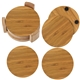 a bamboo bamboo coasters 4 piece round set with wood stand
