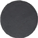aerial view a charcoal grey round slate coaster (single), image 1 of 4