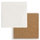 aerial view a white square ceramic coaster single, image 1 of 3