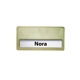 aerial view a brushed gold atlanta vogue name badge (standard size 3 x 1-1/2), image 1 of 2