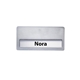 aerial view a brushed silver atlanta vogue name badge (standard size 3 x 1-1/2), image 1 of 2