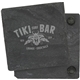 aerial view a charcoal grey single square slate coaster, image 1 of 2