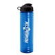 a black lid & transparent blue bottle 24 oz slim fit water bottle with flip lid