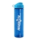 a cyan lid & transparent blue bottle 24 oz slim fit water bottle with flip lid