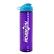 a cyan lid & transparent violet bottle 24 oz slim fit water bottle with flip lid