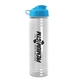 a cyan lid & clear bottle 24 oz slim fit water bottle with flip lid