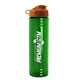 a orange lid & transparent green bottle 24 oz slim fit water bottle with flip lid