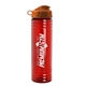a orange lid & transparent red bottle 24 oz slim fit water bottle with flip lid