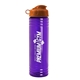 a orange lid & transparent violet bottle 24 oz slim fit water bottle with flip lid