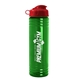 a red lid & transparent green bottle 24 oz slim fit water bottle with flip lid