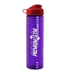 a red lid & transparent violet bottle 24 oz slim fit water bottle with flip lid