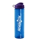 a violet lid & transparent blue bottle 24 oz slim fit water bottle with flip lid