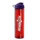 a violet lid & transparent red bottle 24 oz slim fit water bottle with flip lid