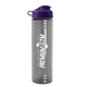 a violet lid & transparent smoke bottle 24 oz slim fit water bottle with flip lid