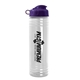 a violet lid & clear bottle 24 oz slim fit water bottle with flip lid
