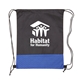 aerial view a blue pathway non - woven drawstring backpack, image 1 of 2